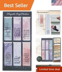 Set of 6 Inspirational Magnetic Bookmarks with Pastel Geode Design – 2.3″ x 0.8″
