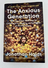 The Anxious Generation By Jonathan Haidt Hardcover Book 2024