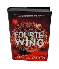 Fourth Wing by Rebecca Yarros – Black Sprayed Edges – Hardcover (1st Print)