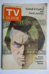 S. Ohio January 29 1972 TV Guide DAVID JANSSEN Fuchs art Olivia de Havilland