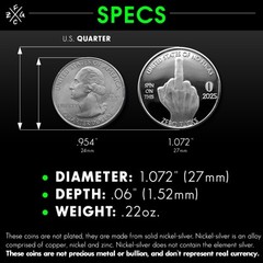 Zero Fucks Given Coins! The Finger 10-Pack – NEW