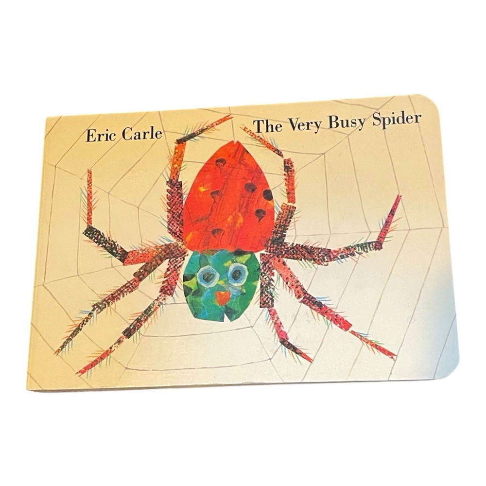 The Very Busy Spider Eric Carle 1995 First Printing Board Book Vintage
