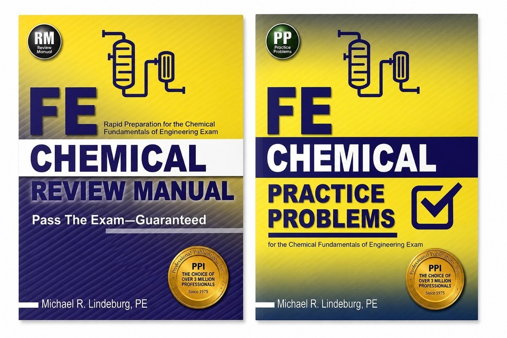 PPI FE Chemical Review Manual & Practice Problems Bundle Lindeburg Brand New
