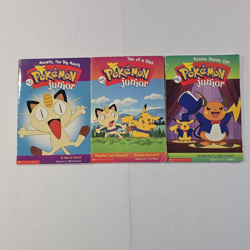 Pokemon Junior Chapter Books #2, 5, 6 Papterback Scholastic