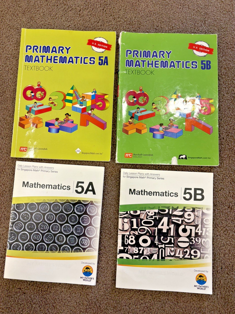 Singapore Math Mathematics Textbook and Daily Lesson Plans 5A and 5B