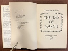 THE IDES OF MARCH Thornton Wilder 1948 Book of the Month Club Harper & Brothers