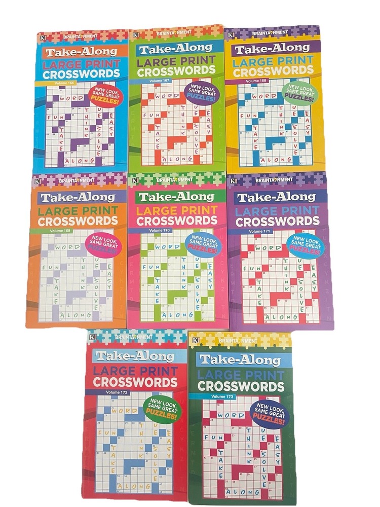 Lot 8 Kappa Take Along Large Print Crossword Books Braintainment NEW Free Ship