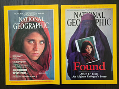 National Geographic June 1985 Afghan Girl + April 2002 FOUND Sharbat Gula 2 Mag