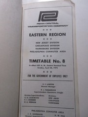 Penn Central Eastern Region Employee Timetable #8 April 1972 422+ pages