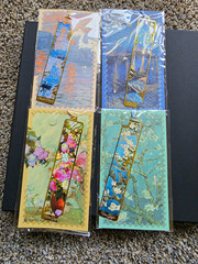 Kinsound Metal Bookmark Set w/ Tassel, 4-Pack, Art Floral, Multicolor