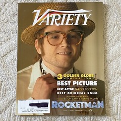 Variety 3 golden globe best pic. Elton John & Bernie Taupin Rocketman Dec.2019