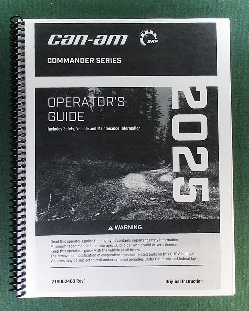 2025 Can-Am Commander XT-P 1000R Owner’s Manual: 254 Pages & Protective Covers!