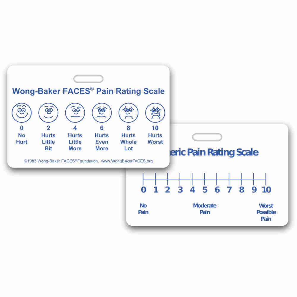 Wong-Baker FACES® Pain Rating Scale Horz w/ NRS RN EMT Paramedic MA MD Medic PA