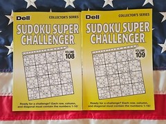 Lot 2 Penny Press Dell Extreme Sudoku Puzzle Books Super Challenger 108 109