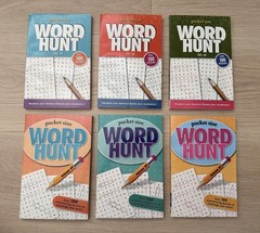 PaPP Pocket Size Word Hunt Puzzle Books, Word Search, assorted, Lot of 6