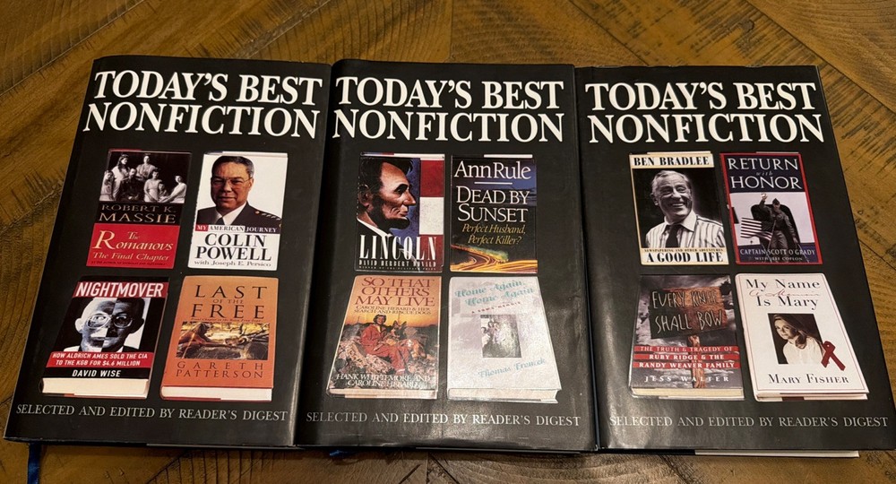 1996 Reader’s Digest Today’s Best Nonfiction 1st Ed Vol. 37 38 & 39 HC VG