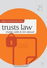 TRUSTS LAW (PALGRAVE MACMILLAN LAW MASTERS) By Charlie Webb Excellent Condition