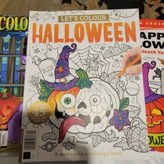 HALLOWEEN Coloring Book(s) Lot Of 3 ~ Cats ~ Color Creatives Magazine Books