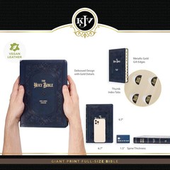 KJV Bible Midnight Blue Faux Leather Giant Print Index BRAND NEW in Shrink Wrap!