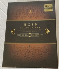 BRAND NEW HCSB Study Bible,Premium Black Cowhide. DELUXE LEATHER EDITION