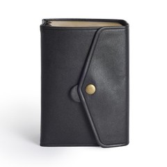 LDS Mini QUAD Black Simulated Leather 4×6 Pocket Scriptures Snap Cover 2013