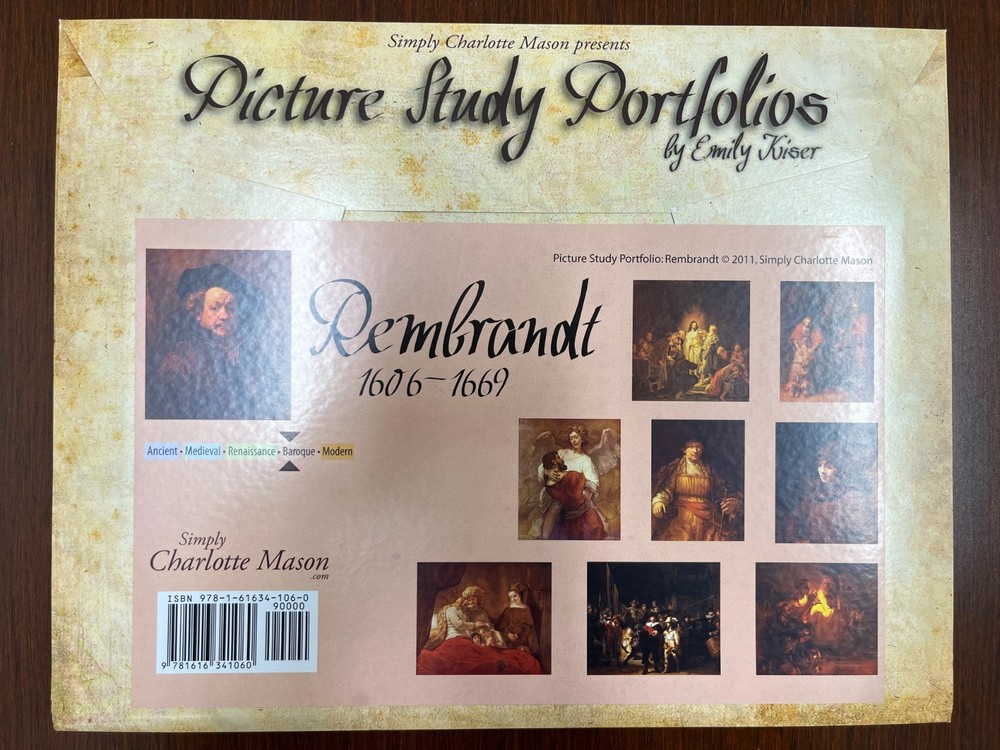 Simply Charlotte Mason Picture Study Portfolio Rembrandt Emily Kiser Like New
