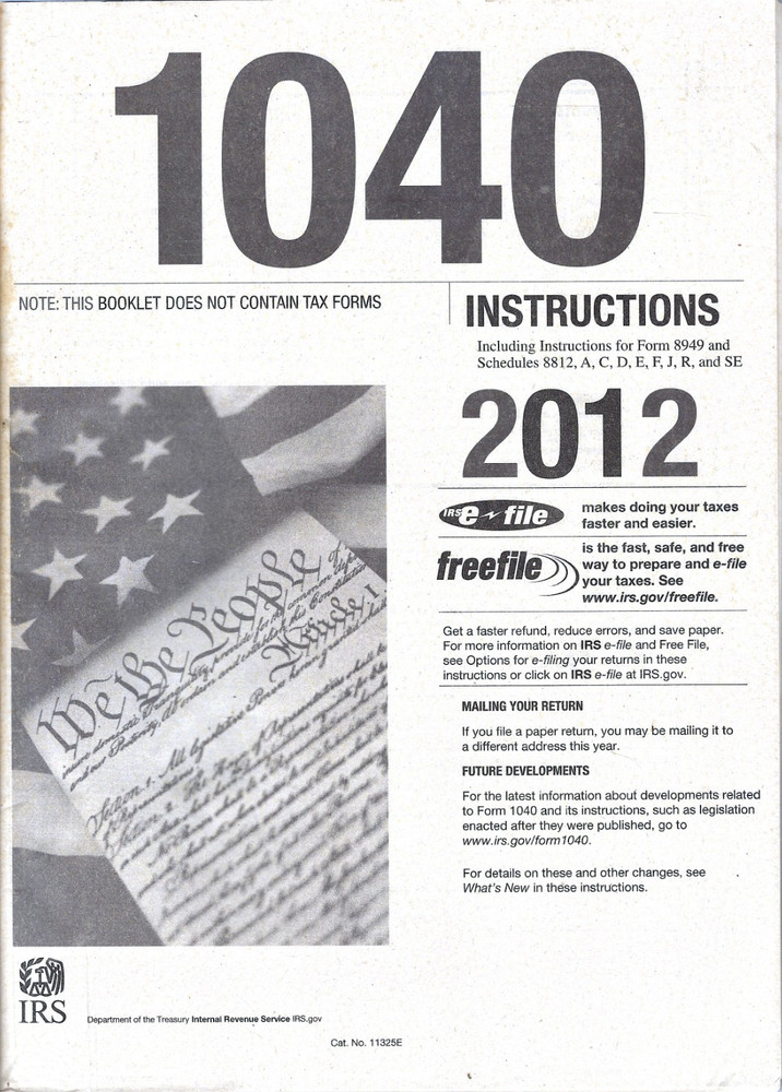 1040 Instructions 2012 IRS