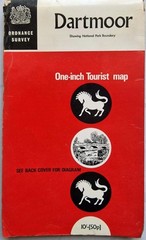 Tourist Map of Dartmoor. 1967. Vintage. 1 inch to 1 mile.