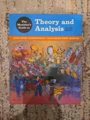 Musician’s Guide to Theory and Analysis by Elizabeth West Marvin and Jane Piper