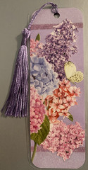 Flower and Butterfly Bookmark with Tassel – Laminated with Glitter Borders 6×2″