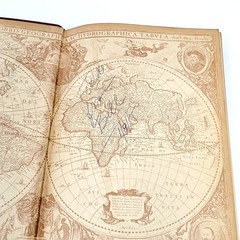 Antique Leather Rand McNally World AtlasS Book 1951 Vintage WW2 Maps Geography