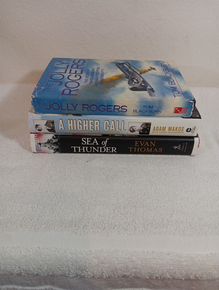 A Higher Call, Sea of Thunder & The Jolly Rogers Lot of 3 WWII Books HC
