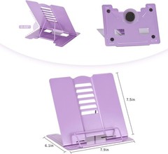 Metal Book Stand Adjustable Book Holder Reading Portable & Sturdy For Textbooks