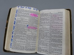 Vintage Holy Bible Leather Pocket Size King James (worn), from Hawaii, 1970s