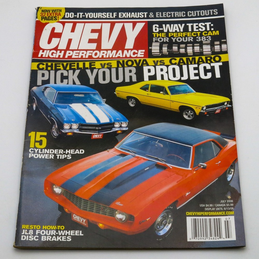 Chevy High Performance Magazine July 2006 Issue 07 Chevelle Nova Camaro