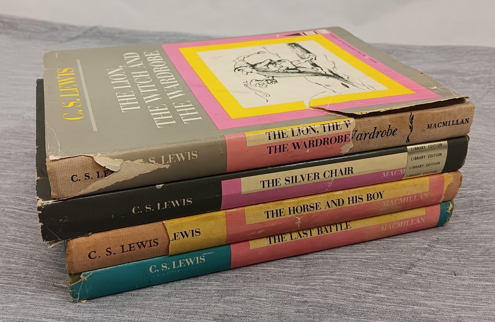 CS Lewis Narnia Book Lot/4 Early or 1st editions HC/DJ 1960s 1 4 5 7 Vintage