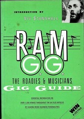 RAM GG – ROADIES & MUSICIANS GIG GUIDE – 640 PAGES – U.K. PAPERBACK – 1990