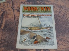 YACHT RACE COVER 1908 WORK AND WIN #503 FRANK TOUSEY VG DIME NOVEL