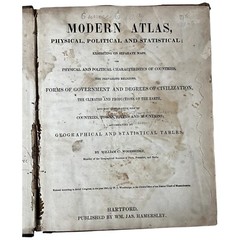 Antique Modern Atlas To Accompany Woodbridge Universal Geography 1840