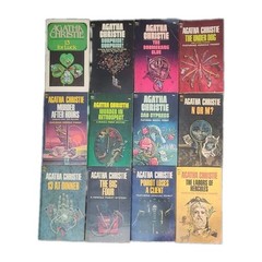 12 Agatha Christie Vintage Dell Paperback Lot Green Edges Poirot 1968-71 Books