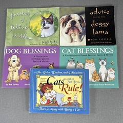 Bob Lovka Purrles of Feline Wisdom Doggy Lama Cat Dog Blessings 5 Book Lot