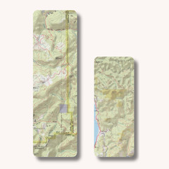 Repurposed Map Paper Laminated Bookmark for Books, Gift for Bookworms, Set Of 2