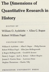 The Dimensions of Quantitative Research in History Hardcover