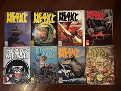 Set of 8 Heavy Metal Magazines 1977, good condition.