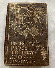 Antique Longfellow Prose Birthday Book Illustrated Incomplete Used