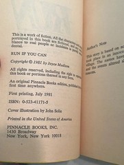 Run If You Can – Signed by Joyce Madison (1981 Pinnacle Books) Paperback