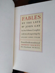 Fables By the Late John Gay Gillian Lewis Tyler SIGNED LIMITED Imprint Society