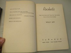 ROCKETS (1945 by LENT) + ROCKET RESEARCH (1944 by LEY) SET (2) HARDCOVER BOOKS