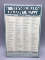 Knock Knock Things You Must Do to Make Me Happy Pad Green 2004 New 6″ X 9″