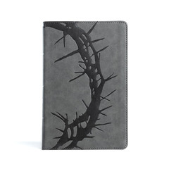 CSB Large Print Reference Bible Charcoal LeatherTouch Red Letter Edition
